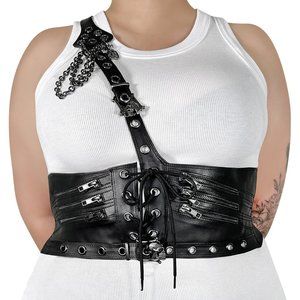 Gothic Skull Faux Leather Waist Harness